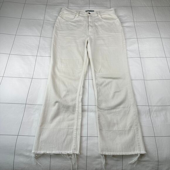 Rachel Comey Jeans Womens 6 Dirty White Legion Denim Raw Hem Straight Leg USA - Picture 1 of 12